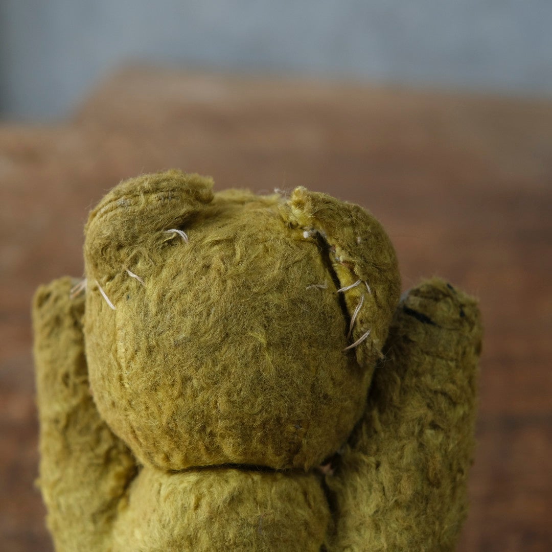 ヴィンテージ　テディベア フランス モヘア ワラ詰め グラスアイ 1920〜1940年代頃 　イギリス10