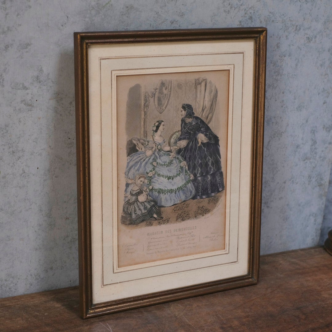 アンティーク リトグラフ ファッション画 フランス4