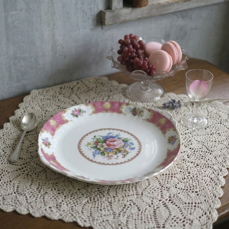 ヴィンテージ Royal Albert B&BプレートLady Carlyle イギリス 朝食用のお皿 食器1