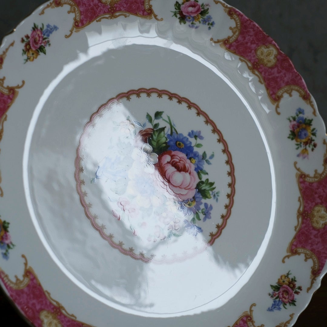 ヴィンテージ Royal Albert B&BプレートLady Carlyle イギリス 朝食用のお皿 食器5