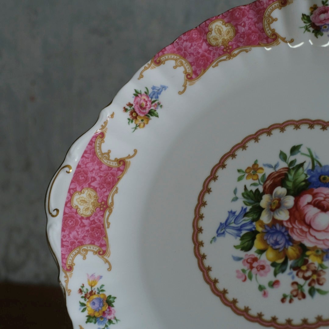 ヴィンテージ Royal Albert B&BプレートLady Carlyle イギリス 朝食用のお皿 食器7