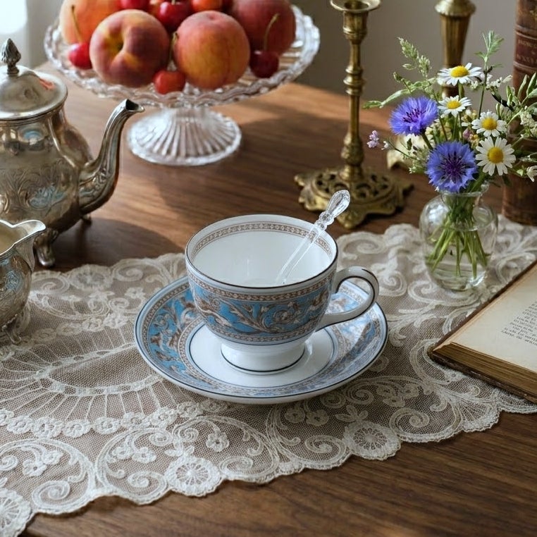 ヴィンテージ カップ&ソーサー WEDGWOOD ウェッジウッド フロレンティーン ターコイズ イギリス