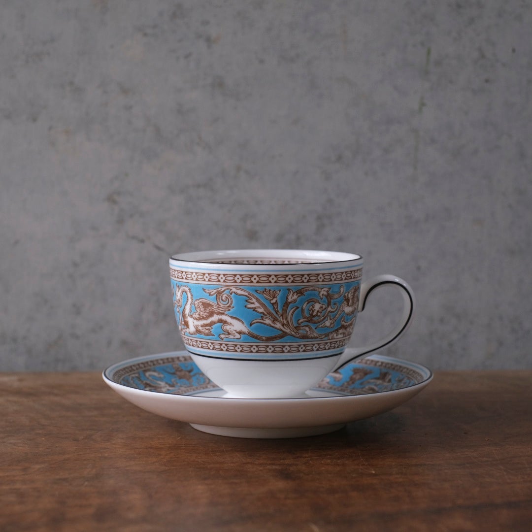 ヴィンテージ カップ&ソーサー WEDGWOOD ウェッジウッド フロレンティーン ターコイズ イギリス2
