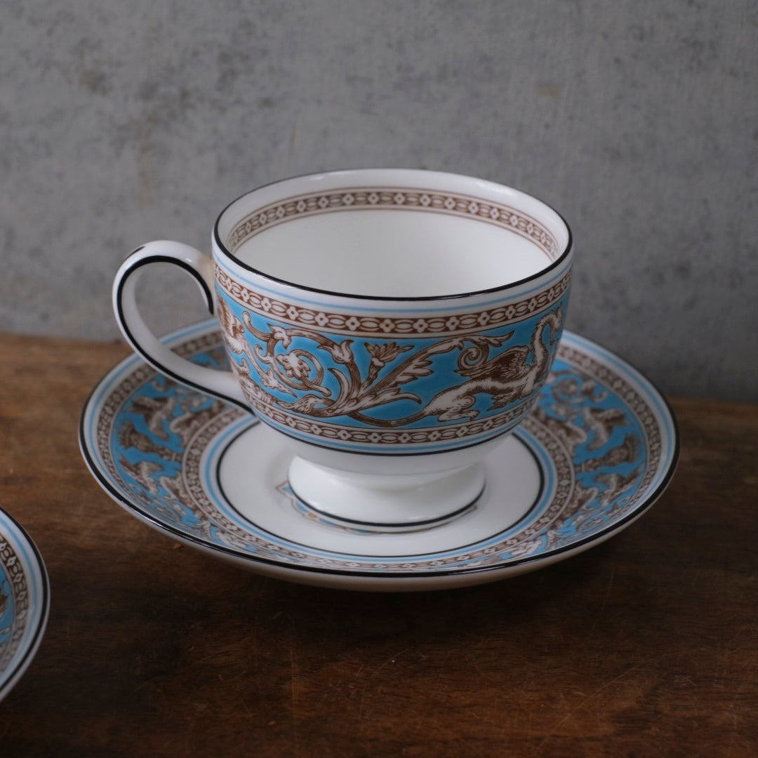 ヴィンテージ カップ&ソーサー WEDGWOOD ウェッジウッド フロレンティーン ターコイズ イギリス3