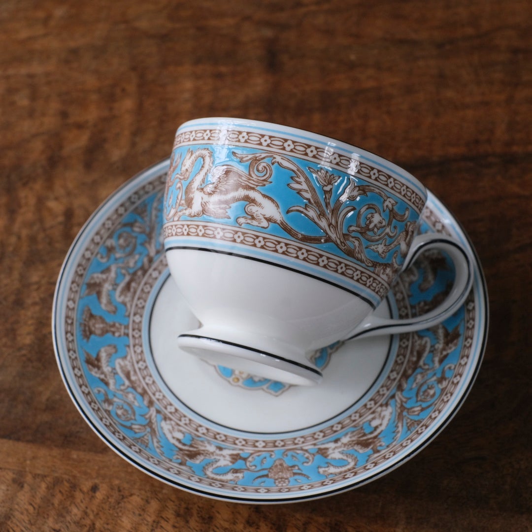 ヴィンテージ カップ&ソーサー WEDGWOOD ウェッジウッド フロレンティーン ターコイズ イギリス4