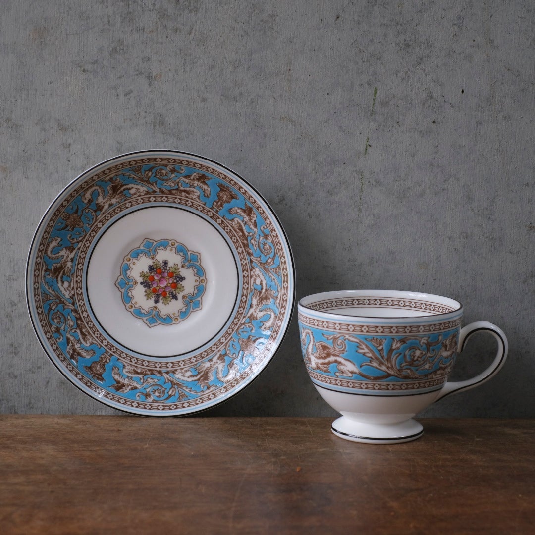 ヴィンテージ カップ&ソーサー WEDGWOOD ウェッジウッド フロレンティーン ターコイズ イギリス5
