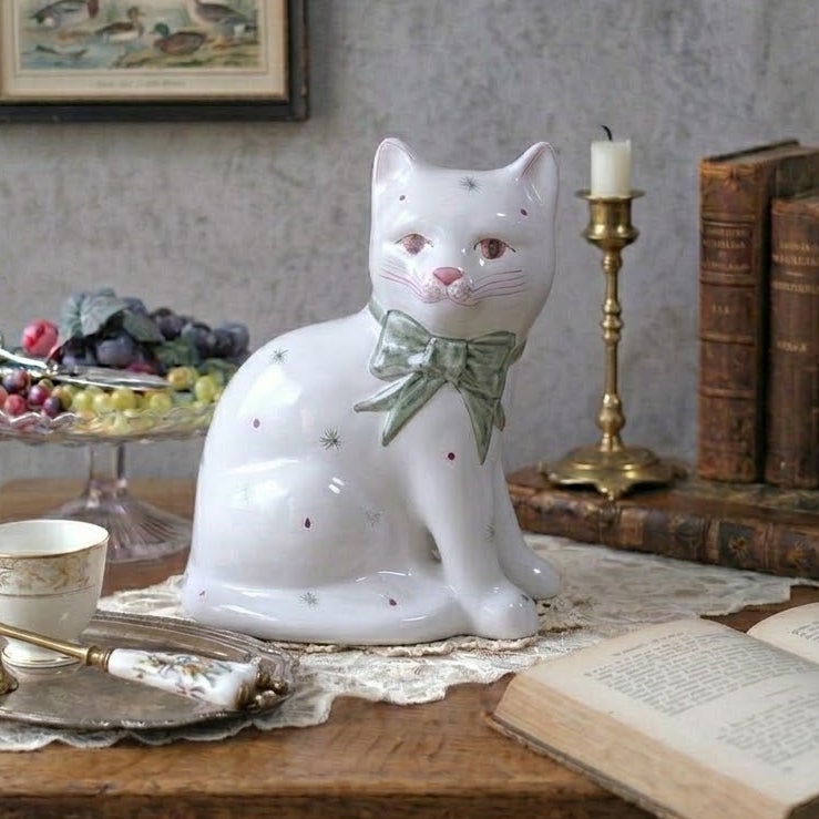 ヴィンテージ フィギュリン RYE POTTERY 猫の置物 イギリス9