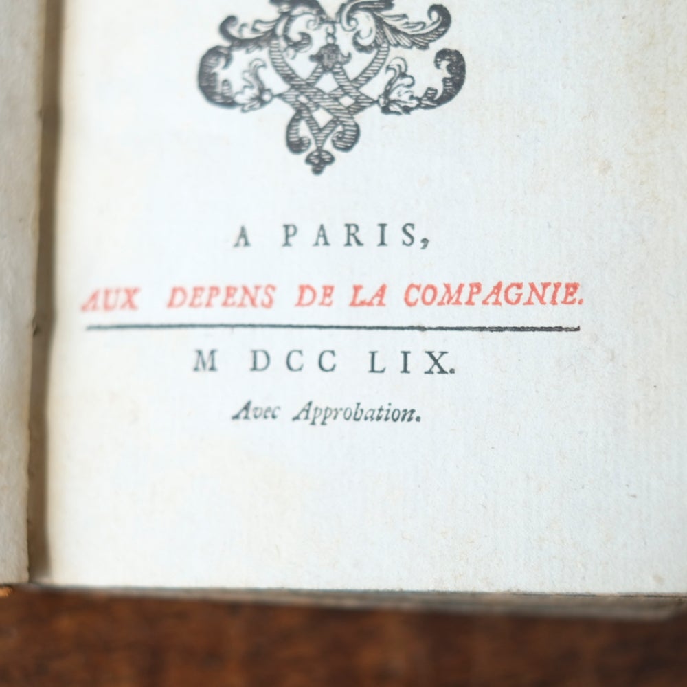 アンティークブック レザーブック 古書 パリ Sermons du Père Bourdaloue 1759年4